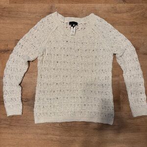 Jeans by Buffalo Cream Metallic Open Knit Sweater L Whimsigoth Coquette Fairy